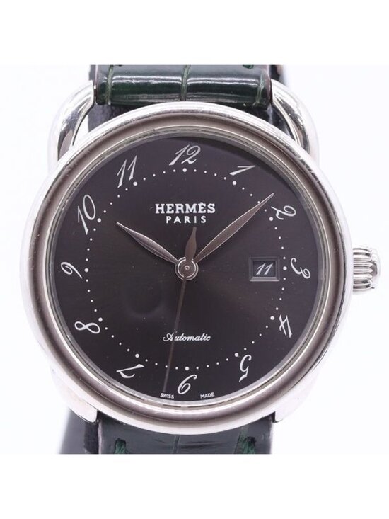 Hermes Arceau Automatic Winding Date Gray Dial Watch